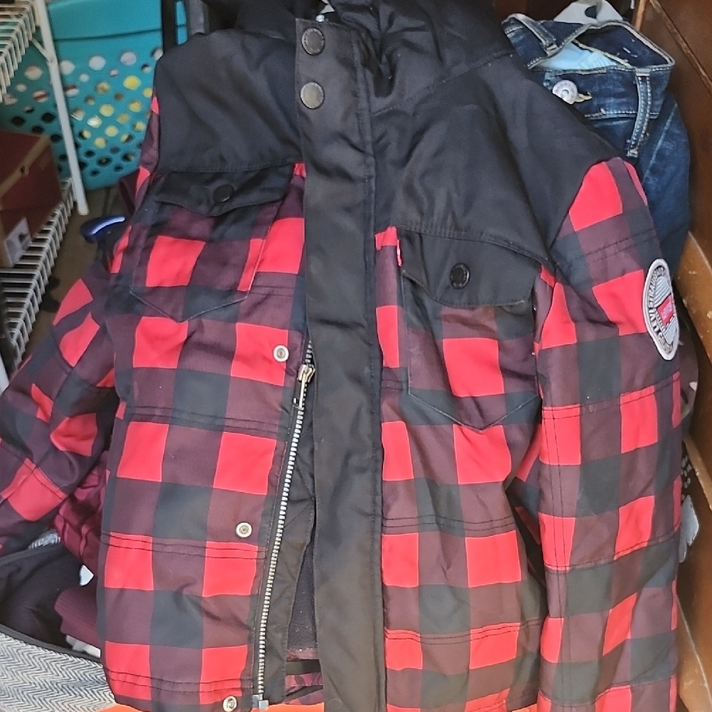 Levi's Kids Red and Black Puffer Jacket